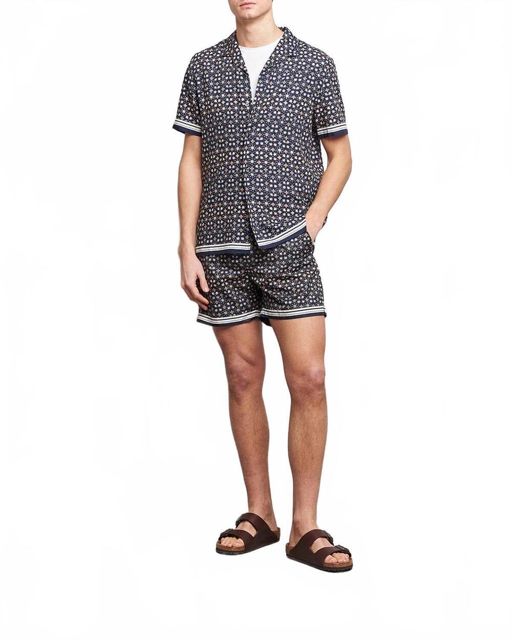 NEW ORLEBAR BROWN bulldog fiore swim shorts in night iris